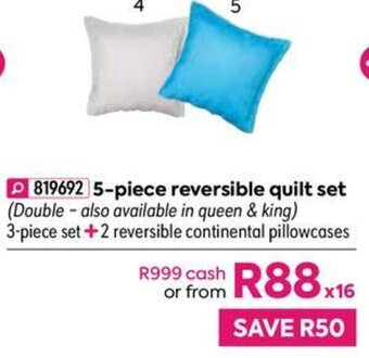 HomeChoice 5-piece Reversible Quilt Set offer