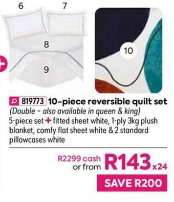 HomeChoice 10-piece Reversible Quilt Set offer