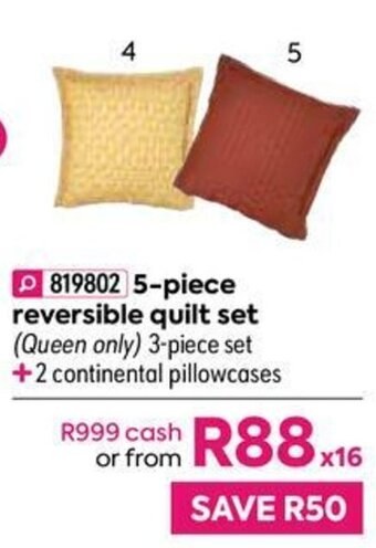 5-piece Reversible Quilt Set