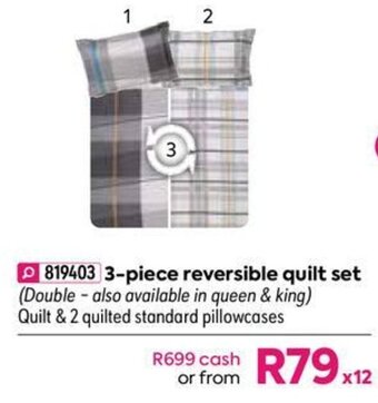 HomeChoice 3-piece Reversible Quilt Set offer