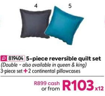 HomeChoice 5-piece Reversible Quilt Set offer