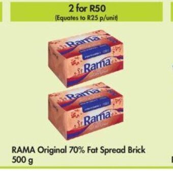Makro Rama Original 70% Fat Spread Brick 500g offer