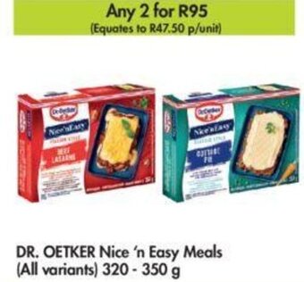 Makro Dr. Oetker Nice 'n Easy Meals (all variants) 320-350g offer