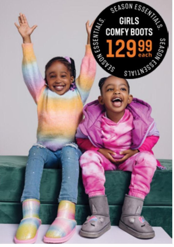Girls comfy boots offer at Jet