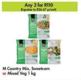 Makro M Country Mix, Sweetcorn or Mixed Veg 1 kg offer