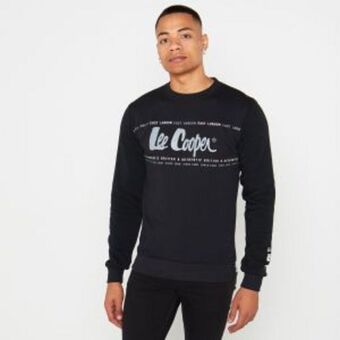 Zando Lee cooper sweatshirt with large logo graphic chest print black offer
