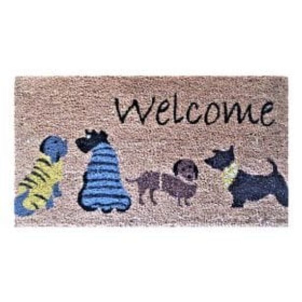 010 printed door mats dogs offer at Metro Home Centre