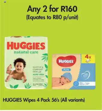 Makro Huggies Wipes 4 Pack 56's (all variants) offer