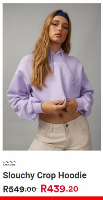 Factorie Slouchy crop hoodie offer