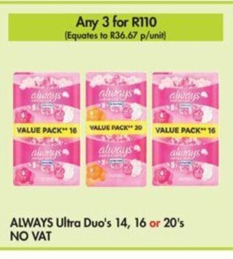 Makro Always Ultra Duo's 14,16 or 20's offer