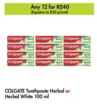 Makro Colgate Toothpaste Herbal or Herbal White 100ml offer