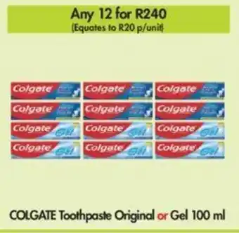 Makro Colgate Toothpaste Original or Gel 100ml offer
