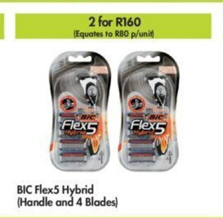 BIC Flex 5 Hybrid (Handle and 4 Blades) offer at Makro