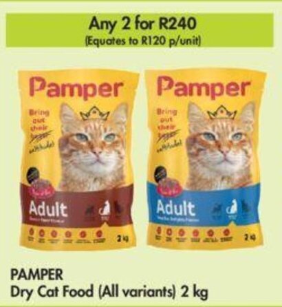 Pamper Dry Cat Food (all variants) 2 kg offer at Makro