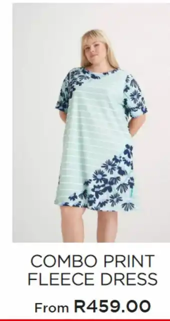 Combo print fleece dress