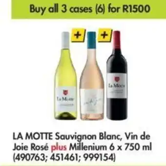 Makro La Motte Sauvignon Blanc, Vin de Joie Rose plus Millenium 6x750ml offer