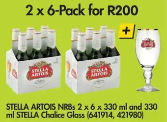 Makro Stella Artois NRBs 2x6x330ml and 330ml Stella Chalice Glass offer