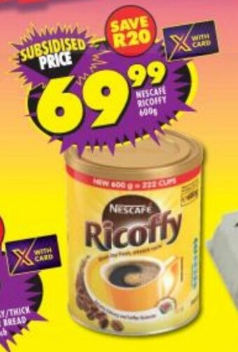 Shoprite Nescafe Ricoffy 600g offer