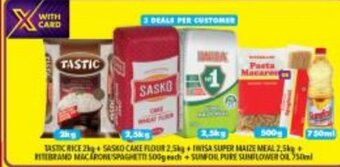 Shoprite Tastic Rice 2kg+Sasko Cake Flour 2,5kg... offer