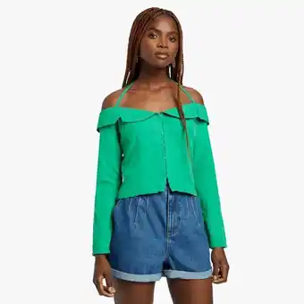 The FIX Women's green off shoulder shirt offer