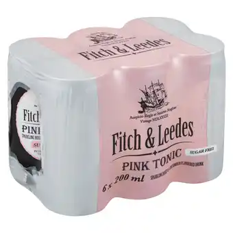 Pick n Pay Liquor Fitch & leedes pink tonic sugar free can 200ml x 6 offer