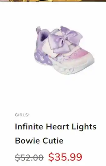Skechers Infinite heart lights bowie cutie offer