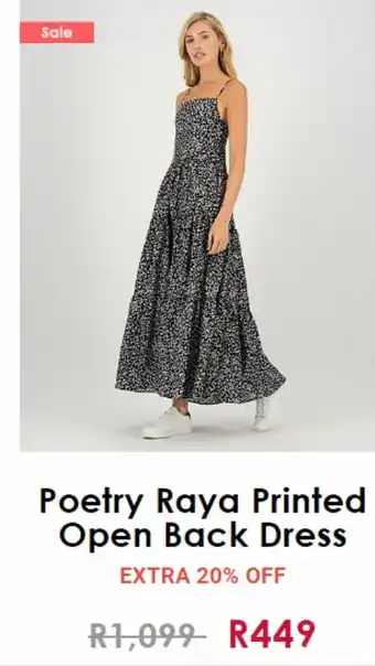 Poetry Poetry raya printed open back dress offer