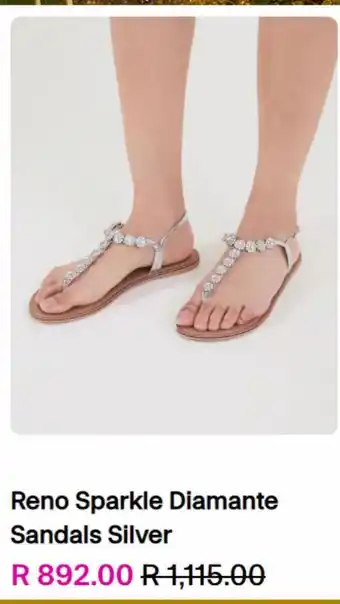 Accessorize Reno sparkle diamante sandals silver offer