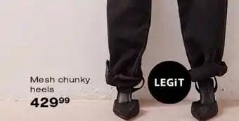 Mesh chunky heels