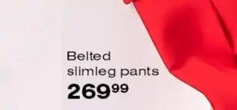Belted slimleg pants