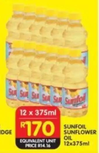 Shoprite Sunfoil Sunflower Oil 12x375ml offer