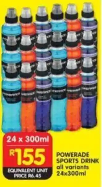 Shoprite Powerade Sports Drink all variants 24x300ml offer