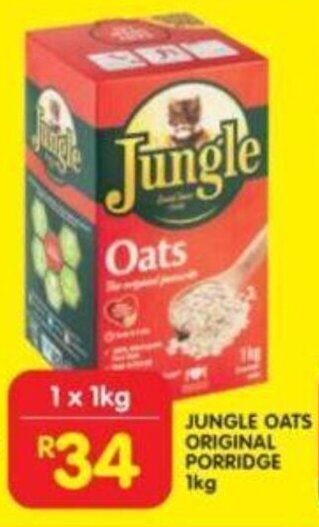 Shoprite Jungle Oats Original Porridge 1kg offer