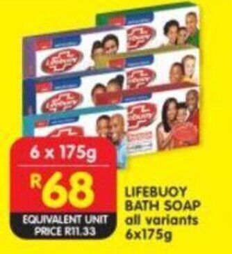 Shoprite Lifebuoy Bath Soap all variants 6x175g offer