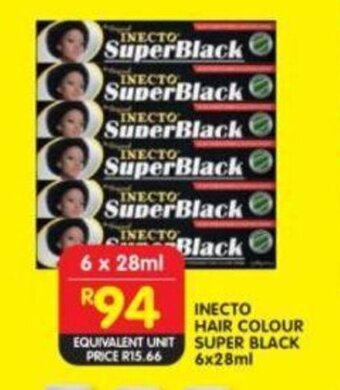 Shoprite Inecto Hair Colour Super Black 6x28ml offer