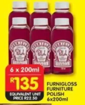 Shoprite Furnigloss Furniture Polish 6x200ml offer