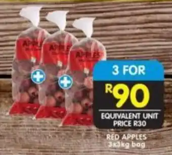 Shoprite Red Apples 3x3kg bag offer