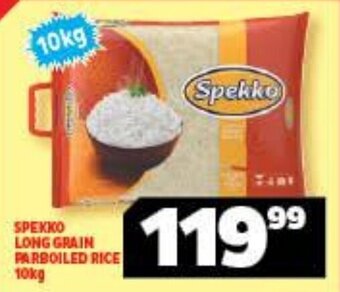 Usave Spekko Long Grain Parboiled Rice 10kg offer