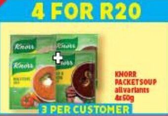 Usave Knorr Packet Soup all variants 4x50g offer