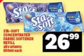 Usave Sta-Soft Concentrated Fabric Softener Refill all variants 500ml each offer