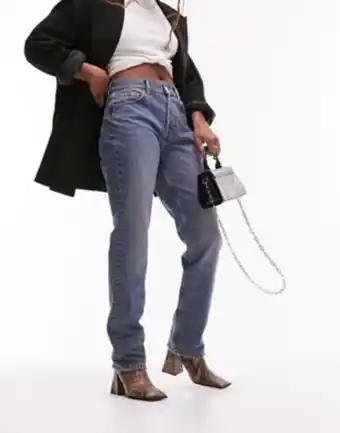 Topshop hourglass dad jeans in mid blue