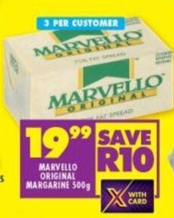 Shoprite Marvello Original Margarine 500g offer