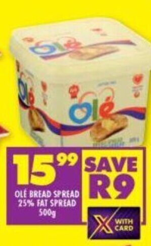 Shoprite Ole Bread Spread 25% Fat Spread 500g offer