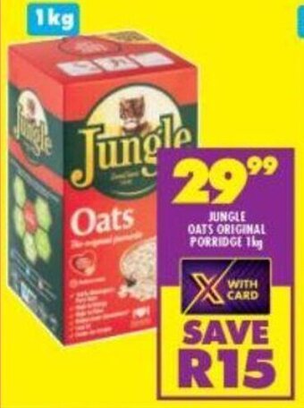 Shoprite Jungle Oats Original Porridge 1kg offer