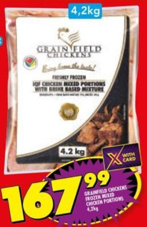Grainfield Chicken Frozen Mixed Chicken Portions 4,2kg offer at Shoprite