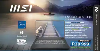 Computer Mania MSI - Prestige 15 (A11SCX-055ZA) offer