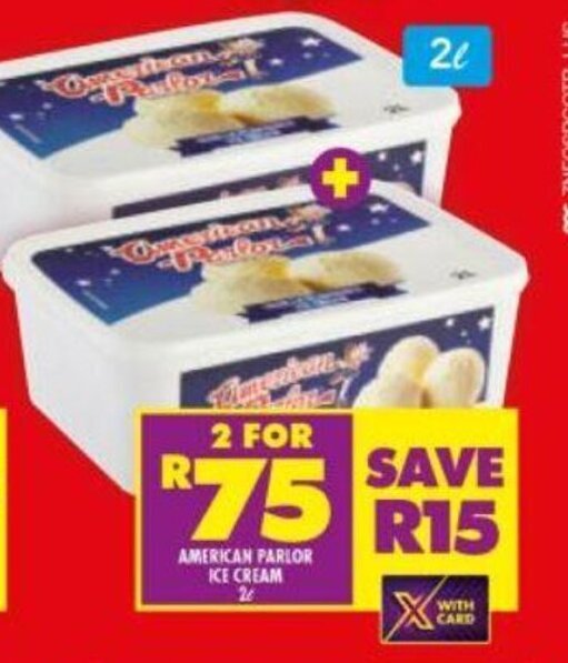 American Parlor Ice Cream 2l offer at Shoprite
