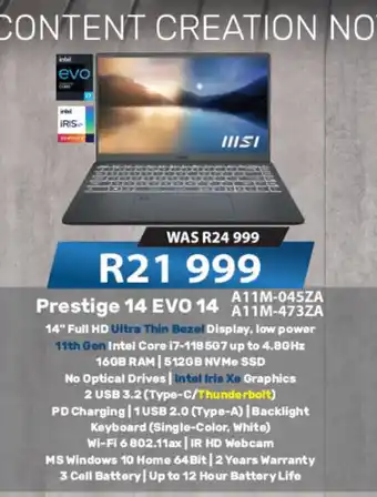 MSI - Prestige 14 EVO 14 (A11M-045ZA/A11M-473ZA)