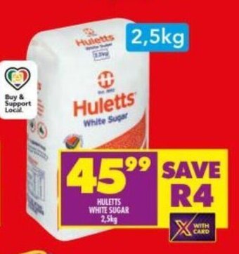Shoprite Huletts White Sugar 2,5kg offer