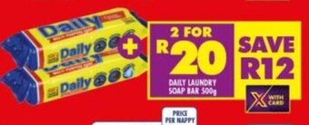 Shoprite Daily Laundry Soap Bar 500g offer